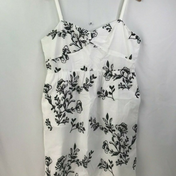 black white embroidered dress